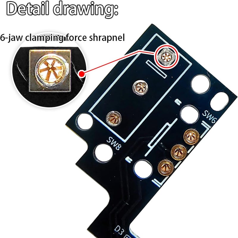 Hokeyio Hot-Swap Micro Switch PCB Kit for Logitech G Pro X Superlight 2 DEX GPW4 Mice – ENIG Gold Pads, 6-Claw Clamps | Fix Double-Click & Customize Clicks - Image 4